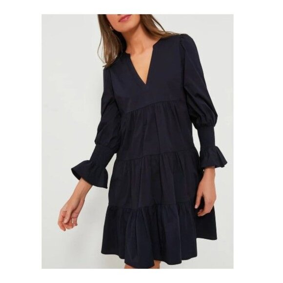 Tuckernuck Pomander Place Cotton Poplin Kenzo Dress in Navy Size Medium - Picture 1 of 12